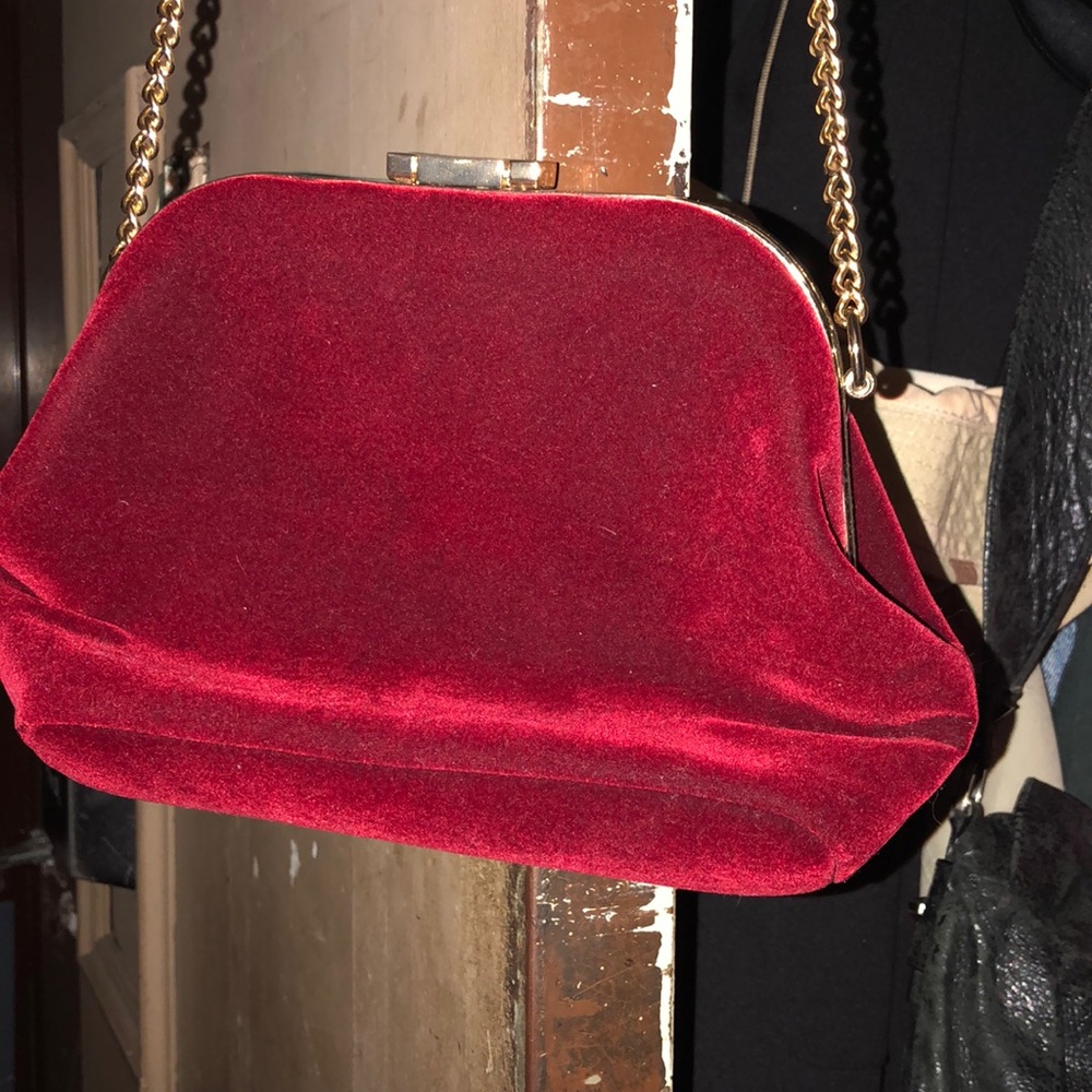 🔴Long hold and red velvet bag